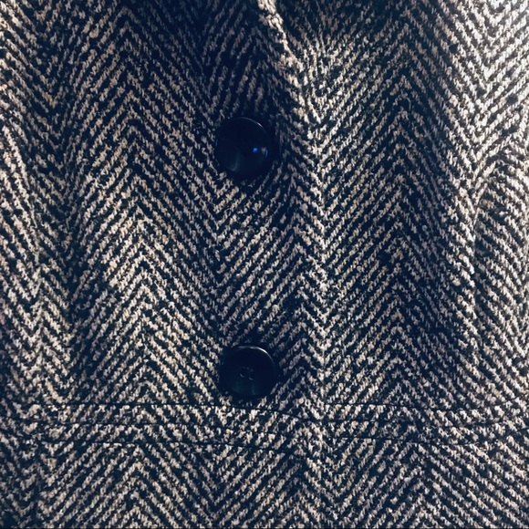 Old Navy- black and white tweed pea coat - Picture 4 of 5